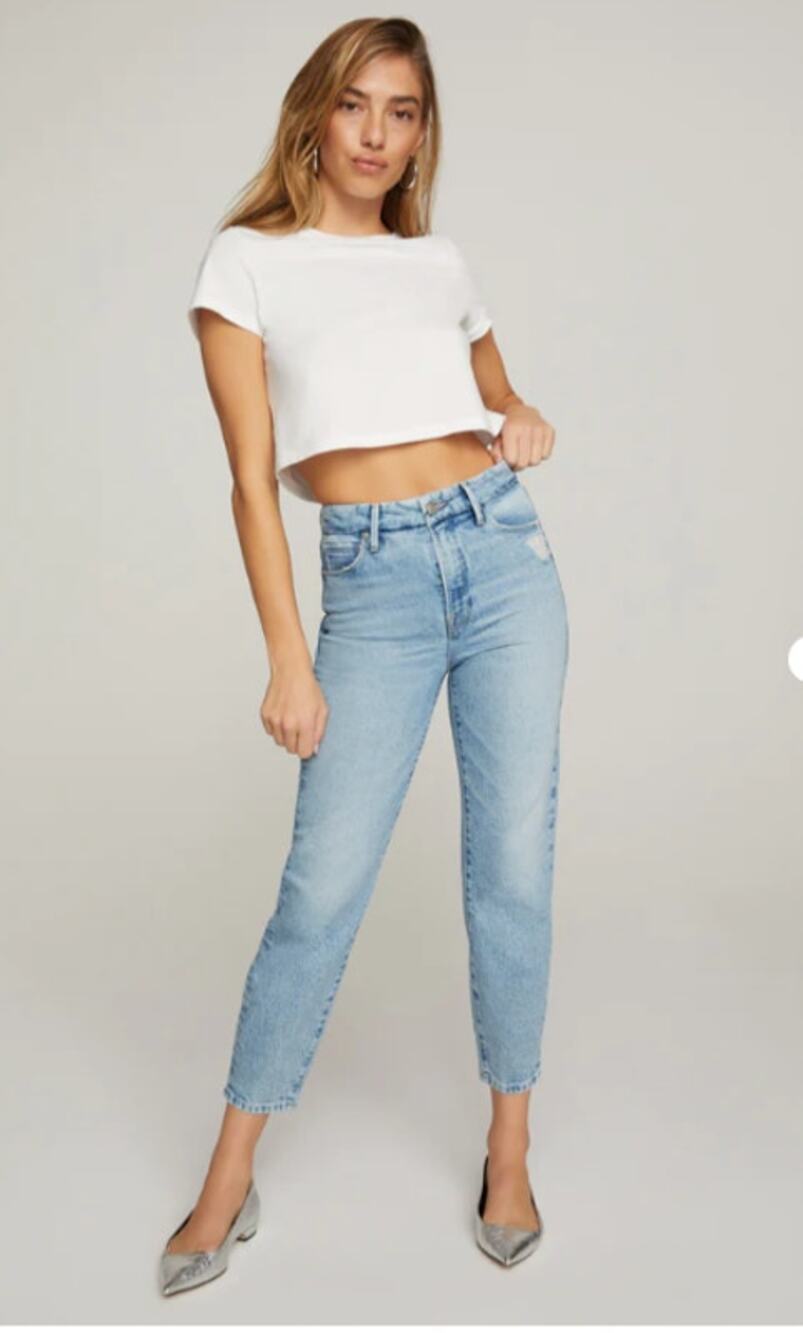 GOOD AMERICAN NWT Good Mom Jeans in Blue636 // 0 (25)